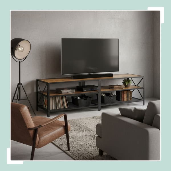TV-bord, 4 rum, brun/sort, Kodustaar