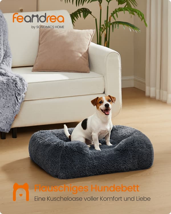 Hundeseng 71x55x18 cm Hvit, myk polstring