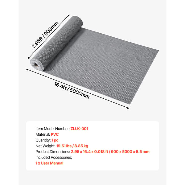 Dräneringsmatta 90x500 cm grå PVC