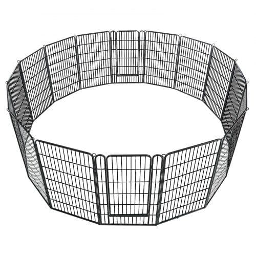 Hundegård 16 stk 325x325x101 cm sort