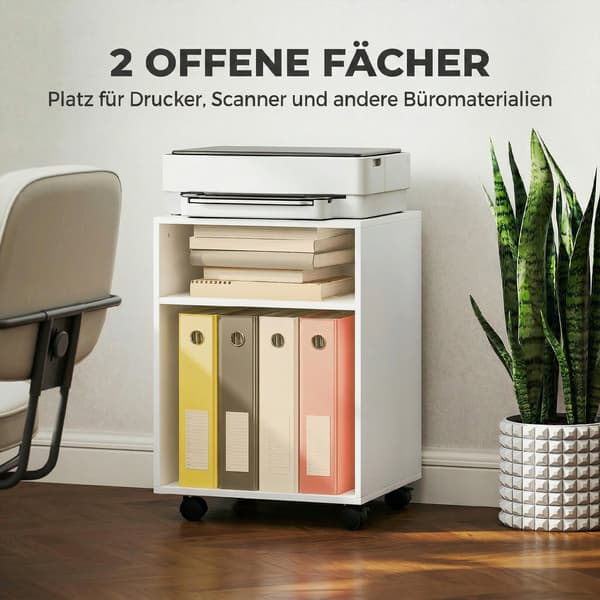 Printerstand 40x35x56 cm Hvid opbevaring
