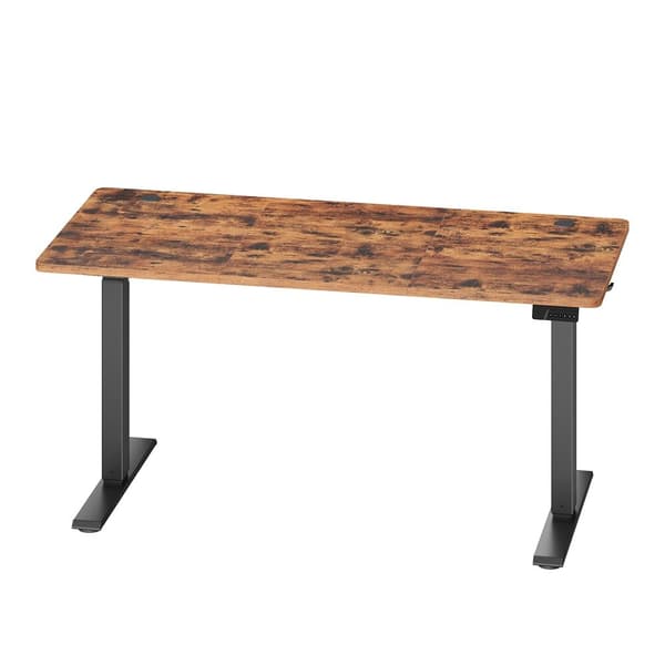 Hev- og senkbart skrivebord 120x60 cm brunt tre og stål