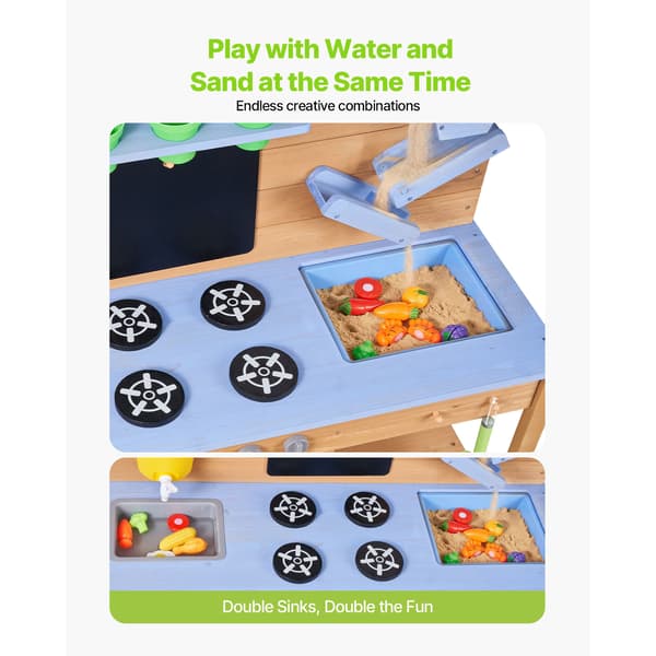 Mud Kitchen, 122x42,5x93 cm, Natur, Træ