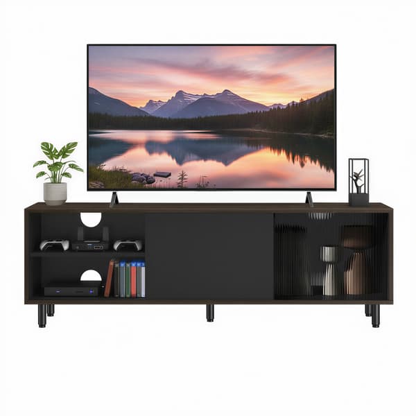 TV-bord, 140x39x45 cm, Brun-Sort