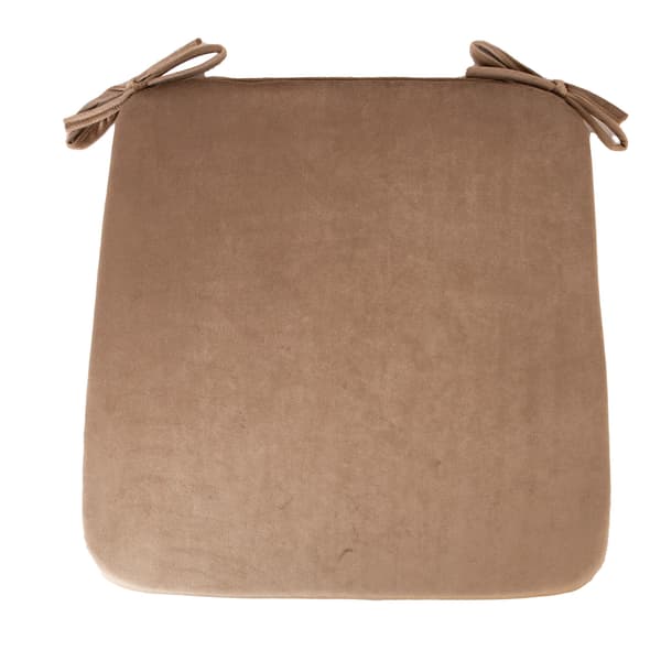 Stolsdyna 39x39x2,5 cm Beige Sammet