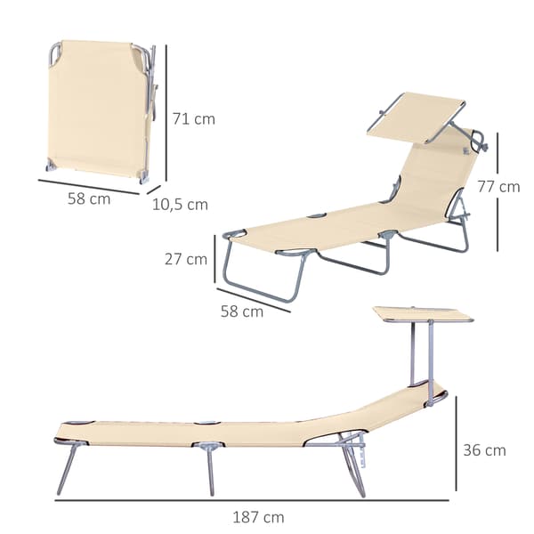 Solstol, 187x58x36 cm, Beige