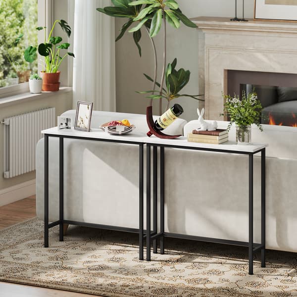 Konsolbord, 75x24x76 cm, Sort, justerbar