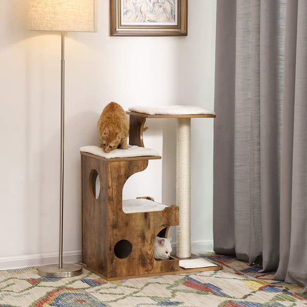 Kattträd 66x42x88 cm Brun MDF