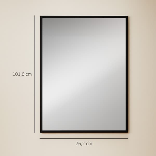 Vægspejl 76x101 cm sort MDF-ramme