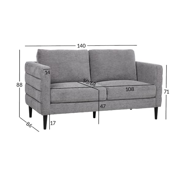 Soffa Stevens 140x86x88 cm grå