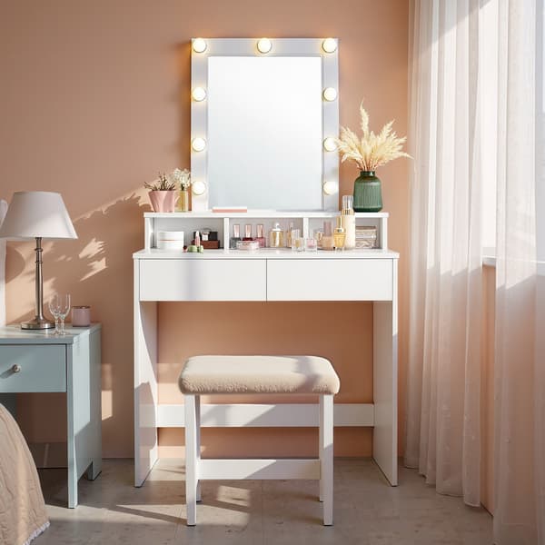 Sminkbord 40x80x145 cm Vit