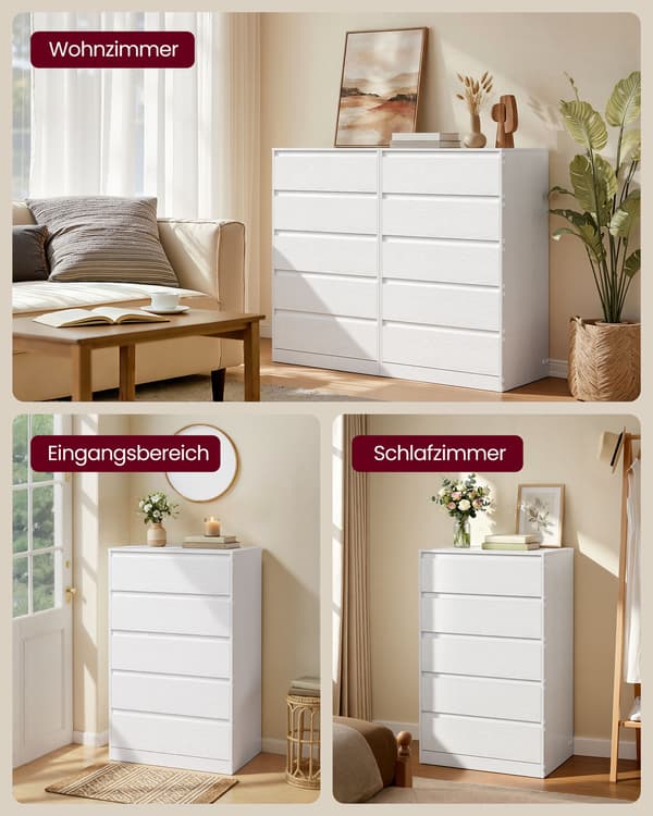 Kommode 40x119,4x97,5 cm Hvit tre