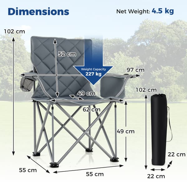 Campingstol, 96,5x54,6x101,6 cm, Grå, Fällbar , Star