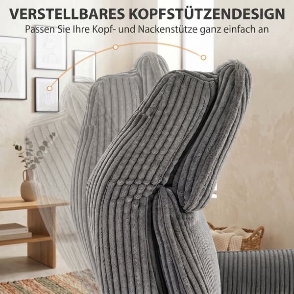 Elektrisk hvilestol 76x87x114 cm mørkegrå/sølv