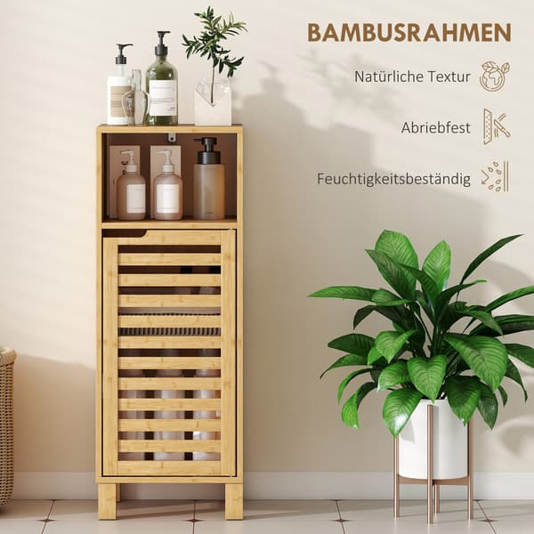 Badeværelsesskab, 30x30x80 cm, Brun, Bambus