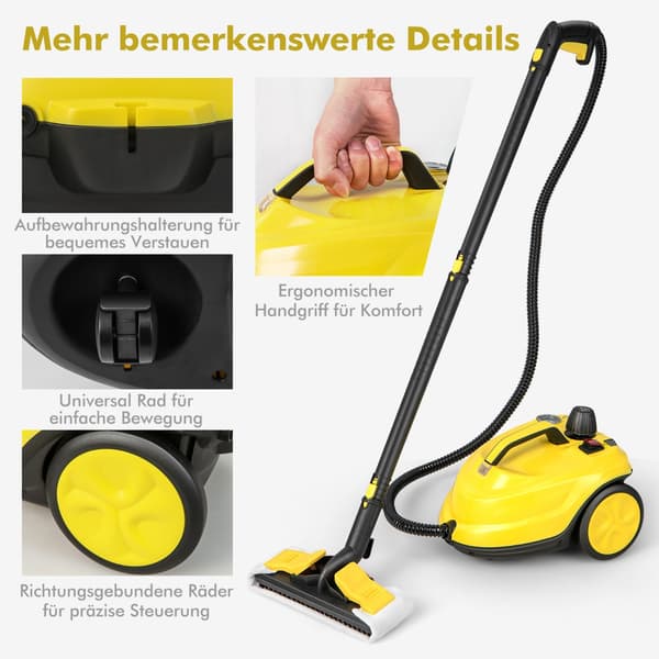 Höyrypuhdistin 2000W 37x26x25 cm keltainen