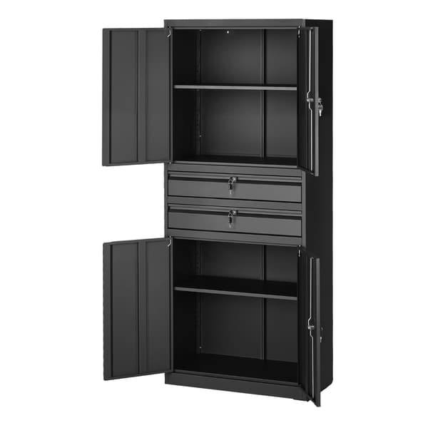 Opbevaringsskab 76x38x180 cm Sort Metal