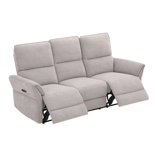 Fåtöljsoffa DAMIKA 200x92x103 cm Grå Chenille Tyg