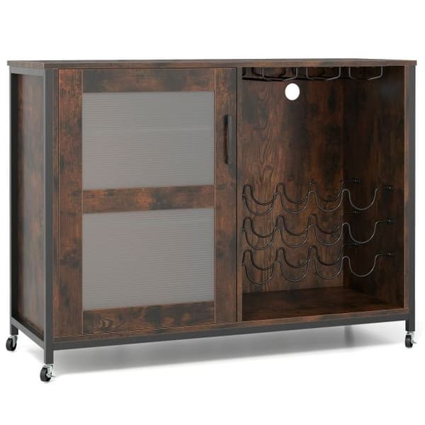 Buffé Sideboard 108x40x81 cm Brun, LED-belysning, Förvaring , Star