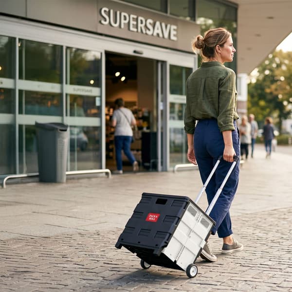 Hopfällbar shoppingvagn Svart, Kodustaar