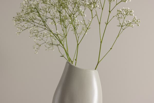 Vase, Ernst, 23x12x9 cm, Lysegrå