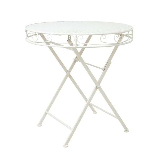 Bord 70x73 cm vitt metall hopfällbart