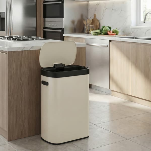 Soptunna med sensor, automatisk 50 L behållare, mjukstängande lock