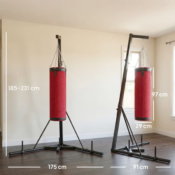 Stativ til boksebold 175x91x185-231 cm Rød stål