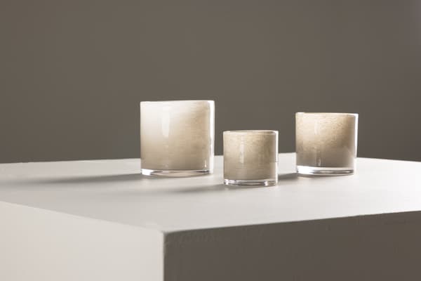 Lanterne Glora 8x8 cm Beige Glas