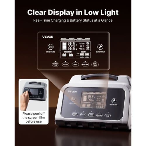 Batteriladdare 20A LCD-display Underhållsladdare Desulfator ABS+PC