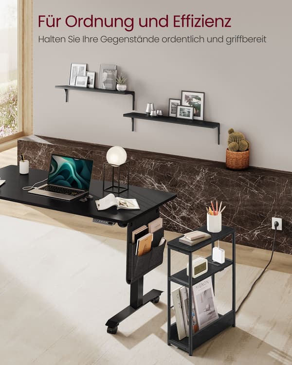Sidebord 45x18x58 cm Sort Stål