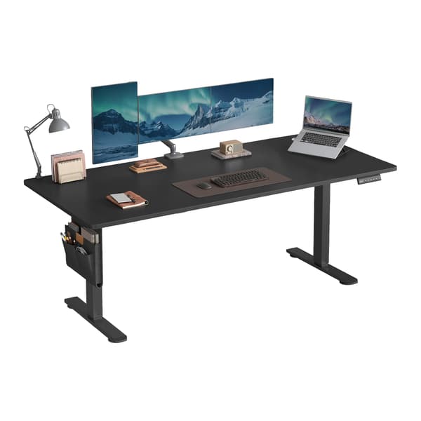 Højdejusterbart skrivebord 60x120x72-120 cm sort elektrisk