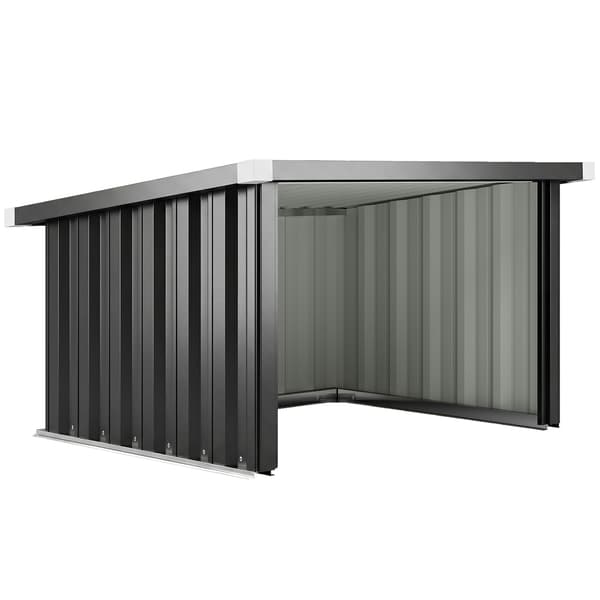 Robotgräsklippargarage, 108x86x62,5 cm, mörkgrå, stål