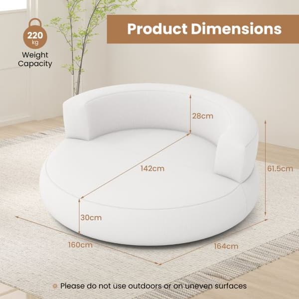 Oppustelig sofa, 160x164x61,5 cm, hvid , Star