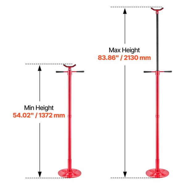 Understel støttebukk 35x29x137,2-213 cm stål