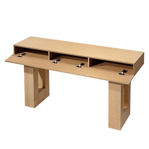 Konsolbord, 160x35x85 cm, lysebrun, træ