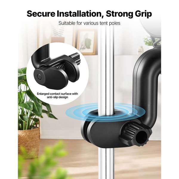Clip On ventilator 20,6x20x23,5 cm Sort Genopladelig