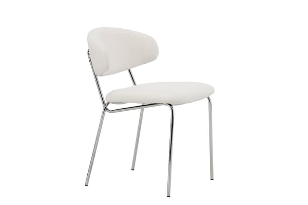 Spisebordsstol Chico 48x44 cm Hvid, stål