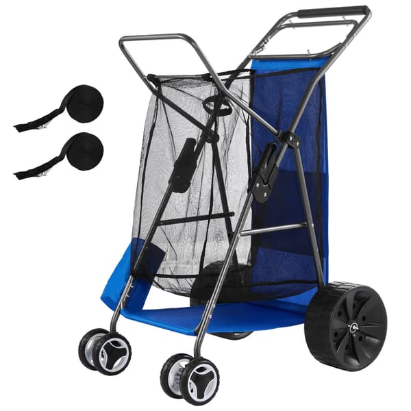 Beach Cart 78x63,5x106,5 cm Blå Hopfällbar Stålram