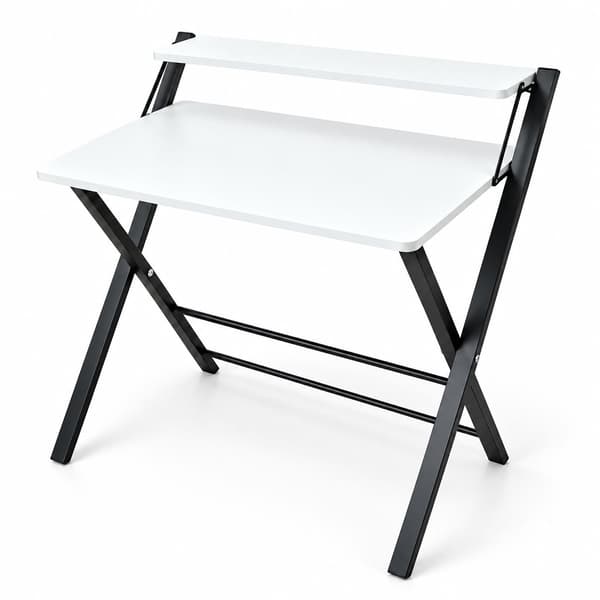 Foldbart computerbord med skærmløfter, 2 niveauer, Kodustaar