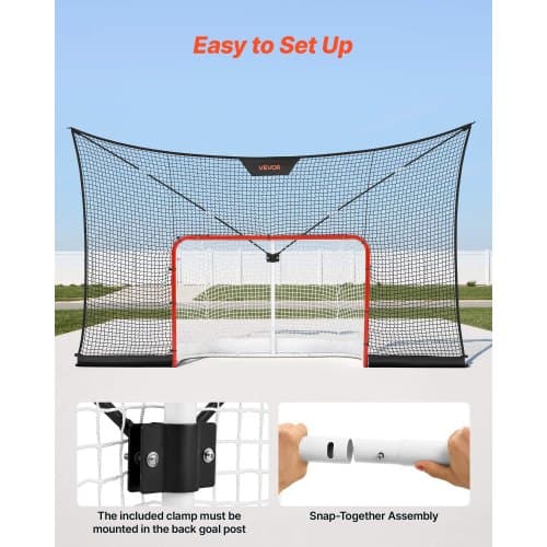 Hockeymål og bagstop-net sæt 366x213x67 cm