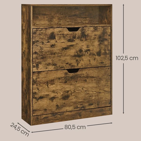 Skoskap, 24x80x102 cm, Brun