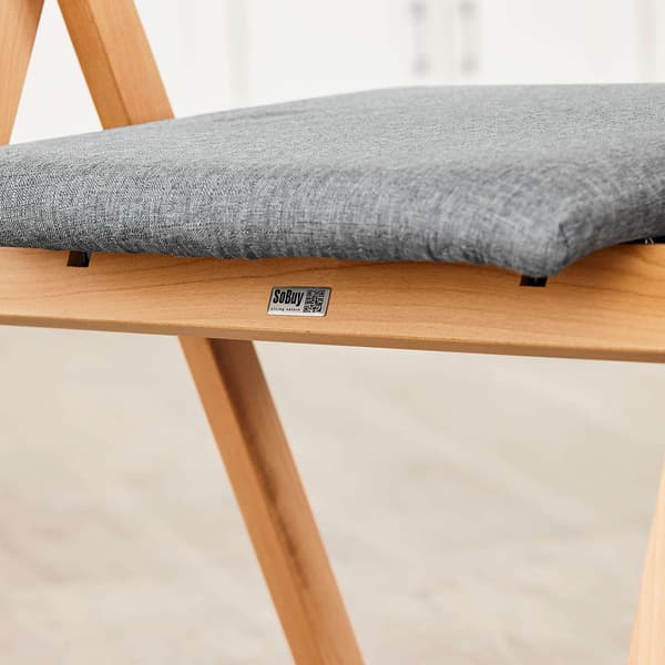 Sammenklappelig spisebordsstol 61,5x56x77,6 cm grå, træ