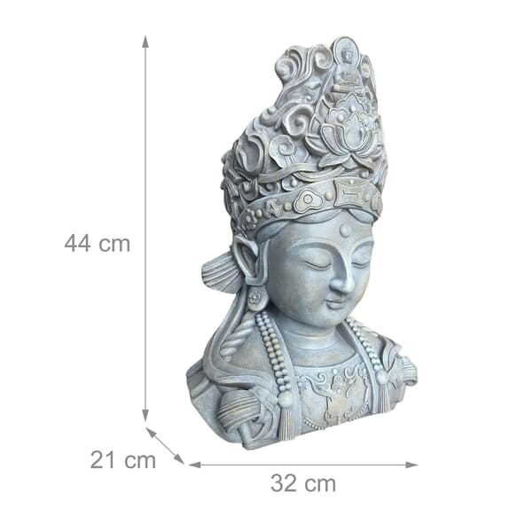Buddha-patsas 44x32x21 cm harmaa beige polyresiini, Kodustaar