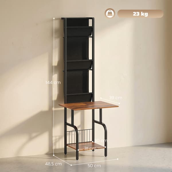 CD-reol 50x48,5x144 cm Brun Metal