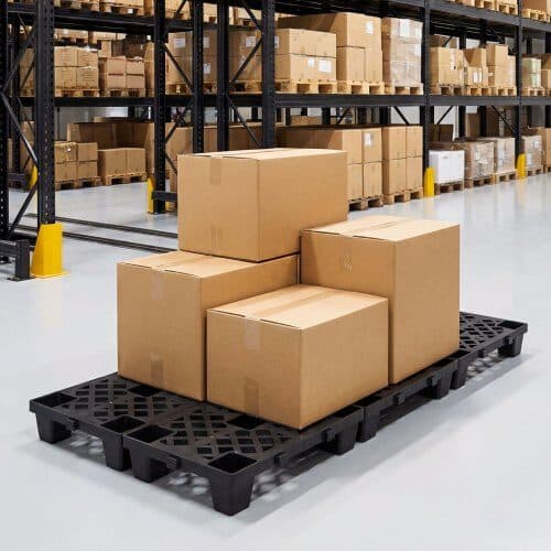 Plastpaller 6 stk 500x305x100 mm sort