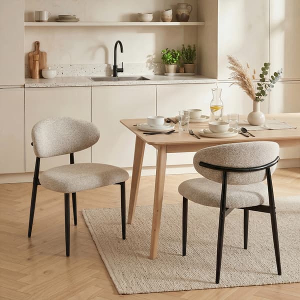 Spisestol 58x58x77 cm Beige Stålramme