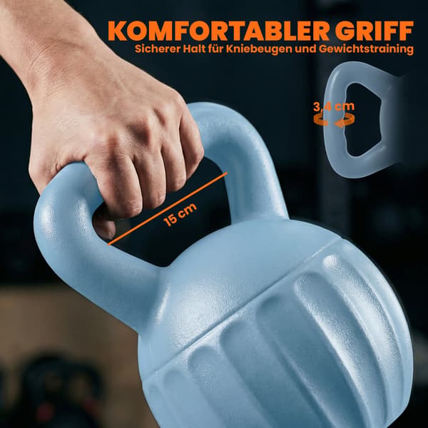 Kettlebell 21x21x27 cm blå plast