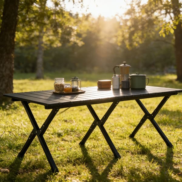 Campingbord Höjdjusterbart Stål, Kodustaar