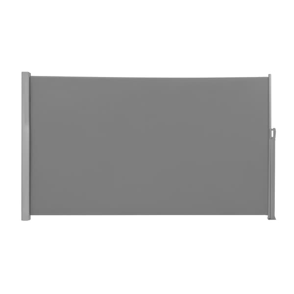 Sidemarkise 180x400 cm Grå, aluminium